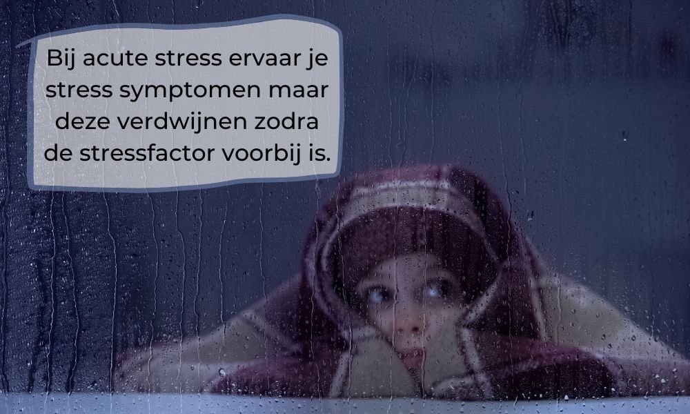 Bij acute stress ervaar je stress symptomen maar deze verdwijnen zodra de stressfactor voorbij is.